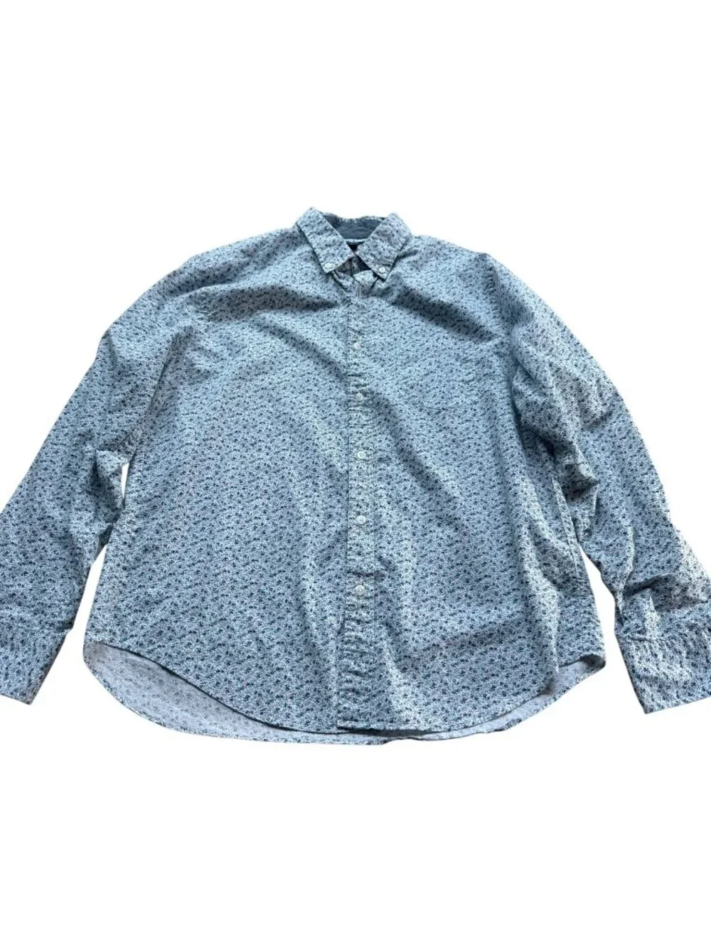 J. Crew Size L Floral Long Sleeve Button Down Classic Shirt Blue Preppy